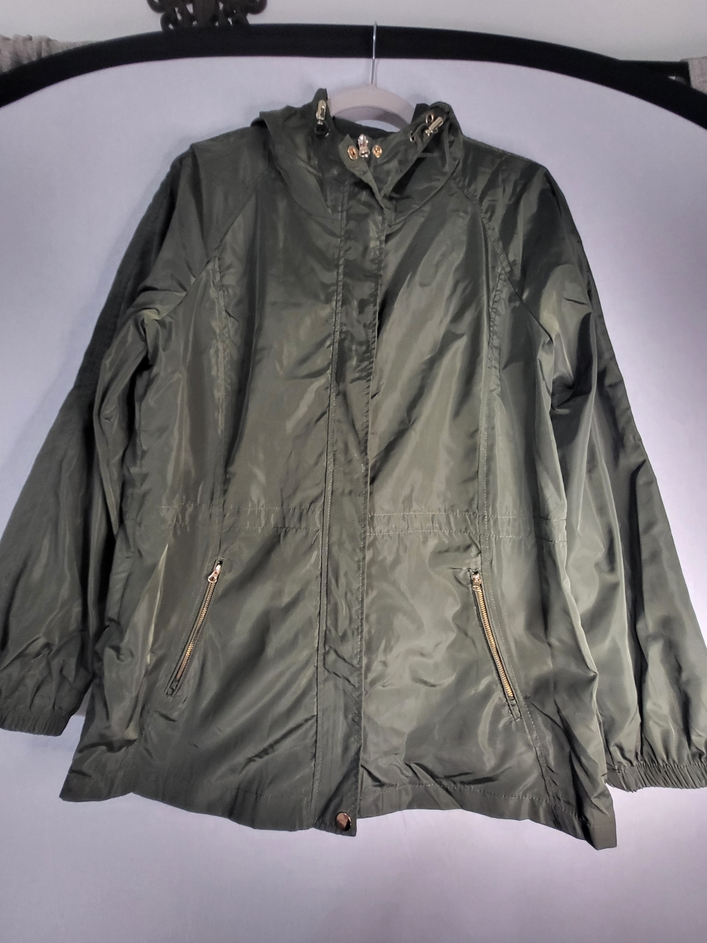 Ci Sono Olive Green Hooded Anorak Jacket